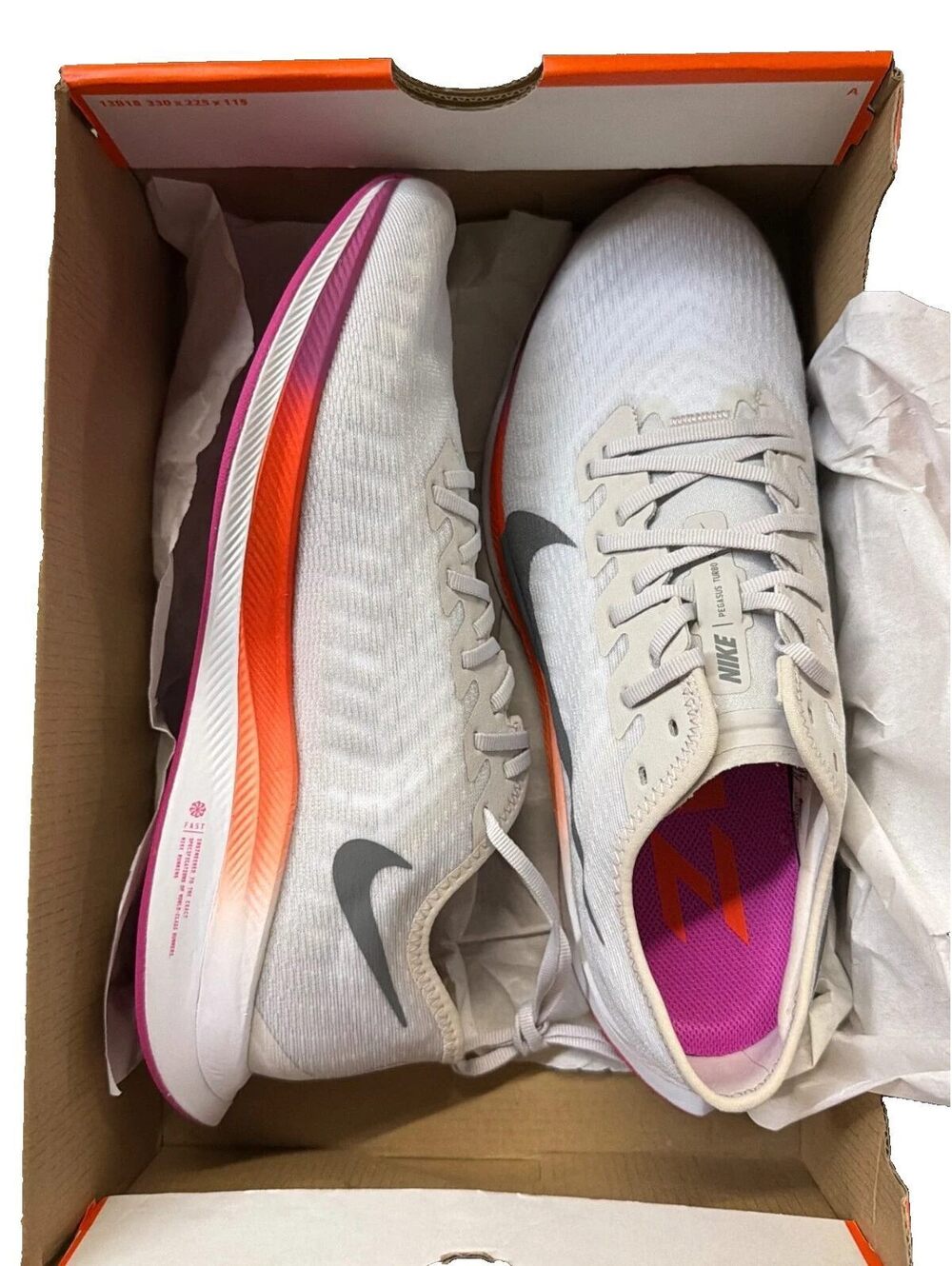 Nike Zoom Pegasus Turbo 2 Womens 11 Vast Grey Smoke Grey AT8242-009 Running New
